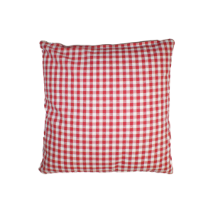 Dekokissen rot-weiss kariert 1